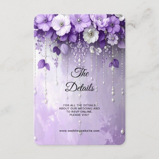 Carte D'accompagnement Purple Flowers Detail Enclosure (Devant)