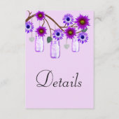 Carte D'accompagnement Purple Flowers Mason Jars Détails du Mariage (Devant)