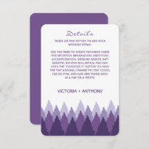 Purple Forest Range Woodland Mariage Détails