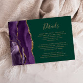 Carte D'accompagnement Purple Gold Agate Emerald Green Détails du Mariage