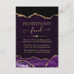 Carte D'accompagnement Purple & Gold Agate Mariage Honeymoon Fund<br><div class="desc">Elégant violet et Parties scintillant or Agate design avec un arrière - plan en marbre</div>