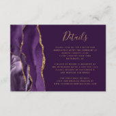 Carte D'accompagnement Purple Gold Agate Plum Détails du Mariage Boîtier (Devant)