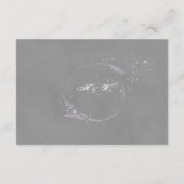 Carte D'accompagnement Purple gris lavande détails de la réception de mar (Dos)