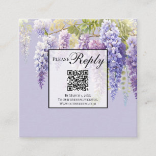 Carte D'accompagnement Purple lavande aquarelle glycine florale lilas