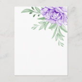 Carte D'accompagnement Purple Peony Rose Greenery Feuilles Mariages Détai (Dos)