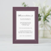 Carte D'accompagnement Purple Plum Mariage Détail Moderne Bordures Chic (Debout devant)