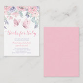 Carte D'accompagnement Purple Rose Floral Papillon Bébé Demande de livre (Devant / Derrière)