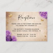 Carte D'accompagnement Purple Rose Gold Crown Elegant Details (Devant)