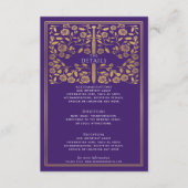 Carte D'accompagnement Purple Royal Medieval Mariage Détails (Devant)