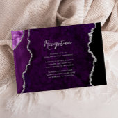 Carte D'accompagnement Purple Silver Agate Script Wedding Reception