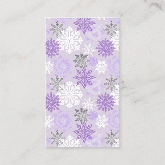 Carte D'accompagnement Purple Silver Snowflake Baby shower Demande de rés (Dos)