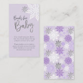 Carte D'accompagnement Purple Silver Snowflake Baby shower Demande de rés (Devant / Derrière)