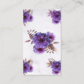 Carte D'accompagnement Purple Watercolor Chrysanthemum Wedding Reception (Dos)
