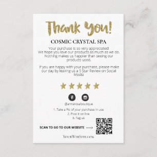 Carte D'accompagnement *~* QR AP8 MERCI Gold Star Review