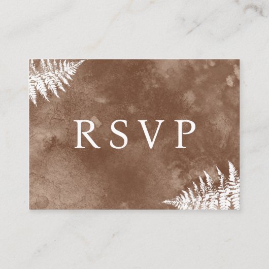 Carte D'accompagnement Qr Code Aquarelle rustique Ferne sauvage RSVP (Dos)