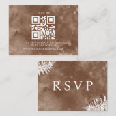 Carte D'accompagnement Qr Code Aquarelle rustique Ferne sauvage RSVP (Devant / Derrière)
