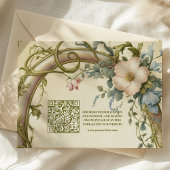 Carte D'accompagnement QR Code Art nouveau Fleur sauvage Mariage