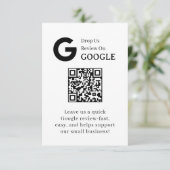 Carte D'accompagnement QR Code Avis Google | Lien de retour d'information (Debout devant)