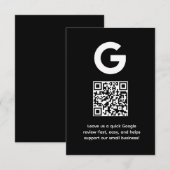 Carte D'accompagnement QR Code Avis Google | Lien de rétroaction d'entrep (Devant / Derrière)