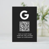 Carte D'accompagnement QR Code Avis Google | Lien de rétroaction d'entrep (Debout devant)
