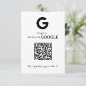 Carte D'accompagnement QR Code Avis Google | Lien de rétroaction pour les (Debout devant)