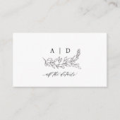 Carte D'accompagnement QR code black white monogram wedding details (Devant)
