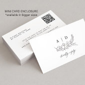 Carte D'accompagnement QR code black white monogram wedding website RSVP