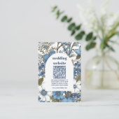 Carte D'accompagnement qr code Blue Periwinkle Mariage Fleur sauvage (Debout devant)