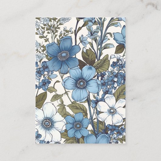 Carte D'accompagnement qr code Blue Periwinkle Mariage Fleur sauvage (Dos)