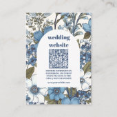 Carte D'accompagnement qr code Blue Periwinkle Mariage Fleur sauvage (Devant)