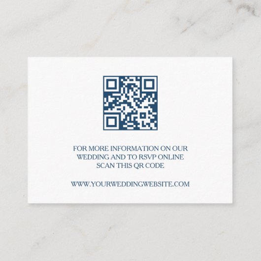 Carte D'accompagnement QR Code Blue Watercolor Flower  (Dos)