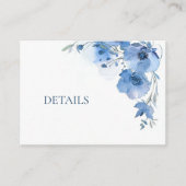 Carte D'accompagnement QR Code Blue Watercolor Flower  (Devant)