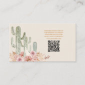 Carte D'accompagnement QR Code Boho Desert Cactus Mariage (Devant)