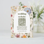 Carte D'accompagnement qr code Boho Fleur sauvage Mariage botanique (Debout devant)