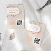 Carte D'accompagnement QR Code Boho Fleur sauvage site Web Mariage