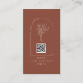 Carte D'accompagnement QR Code Bouquet Arch Terracotta Mariage RSVP (Devant)