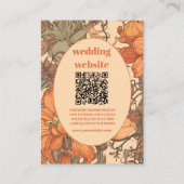 Carte D'accompagnement qr code Burnt Orange Floral Art Nouveau Mariage (Devant)