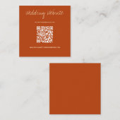 Carte D'accompagnement QR Code Burnt Orange Site Mariage (Devant / Derrière)