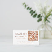 Carte D'accompagnement QR Code Burnt Orange Wedding RSVP (Debout devant)