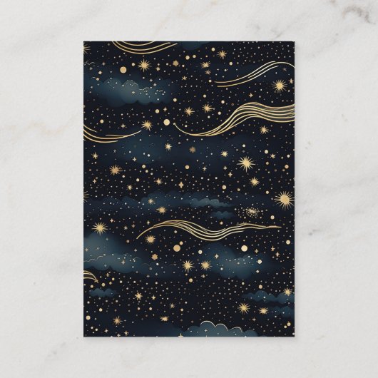 Carte D'accompagnement qr code Celestial Midnight Blue Stars Moon Mariage (Dos)