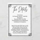 Carte D'accompagnement QR Code Celtic Frame Wedding Details  (Devant)