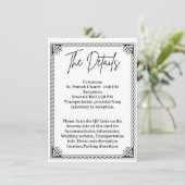 Carte D'accompagnement QR Code Celtic Frame Wedding Details  (Debout devant)