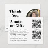 Carte D'accompagnement QR Code Collage Fund -cum-Thank You Grad (Devant / Derrière)