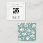 Carte D'accompagnement QR Code de mariage calligraphié vert sauge (Devant / Derrière)