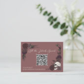 Carte D'accompagnement QR Code de Site Web de Mariage Crâne Floral Mauve (Debout devant)