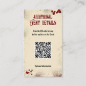 Carte D'accompagnement QR Code Détails de l'événement Site Web Château de (Dos)