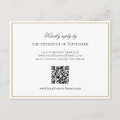 Carte D'accompagnement QR Code Elegant Gold Bordure Monogramme RSVP (Devant)