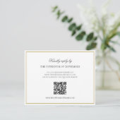 Carte D'accompagnement QR Code Elegant Gold Bordure Monogramme RSVP (Debout devant)