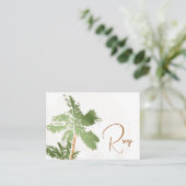 Carte D'accompagnement QR Code élégante Palmiers Cuivre Plage Mariage (Debout devant)