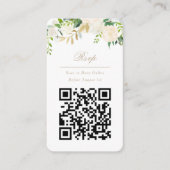 Carte D'accompagnement QR Code en ligne Creme photo Floral Website RSVP (Devant)